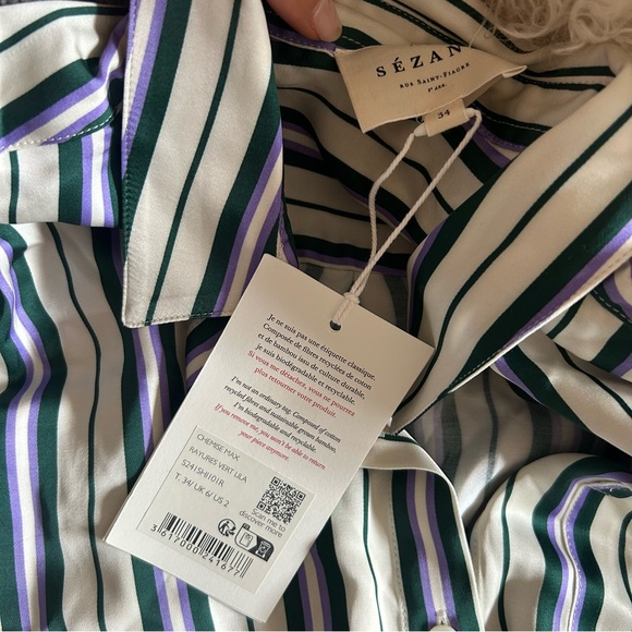 Sezane chemise Max shirt sz 2 - Picture 6 of 7